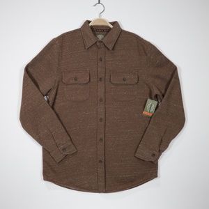 St. John s‎ Bay Men's Comfort Long Sleeve Button Up Fleece Jacket Brown Size M